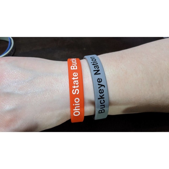 Ohio State Buckeyes 4 Silicone Wristband Set New - Picture 2 of 6